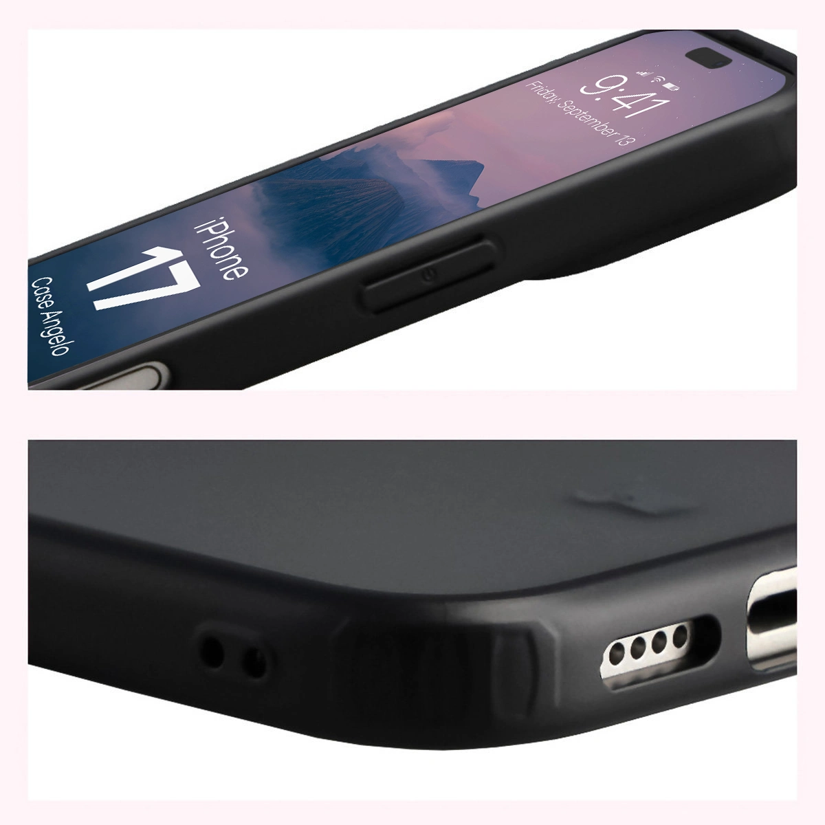 Wzmocnione narożniki i podwyższone ranty ekranu w etui Bizon Case Angelo do Apple iPhone 17